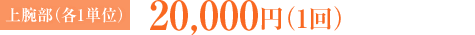 上腕部 各1単位：20,000円（1回）