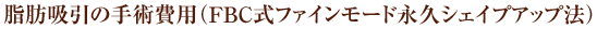 脂肪吸引の手術費用（FBC式ファインモード永久シェイプアップ法）